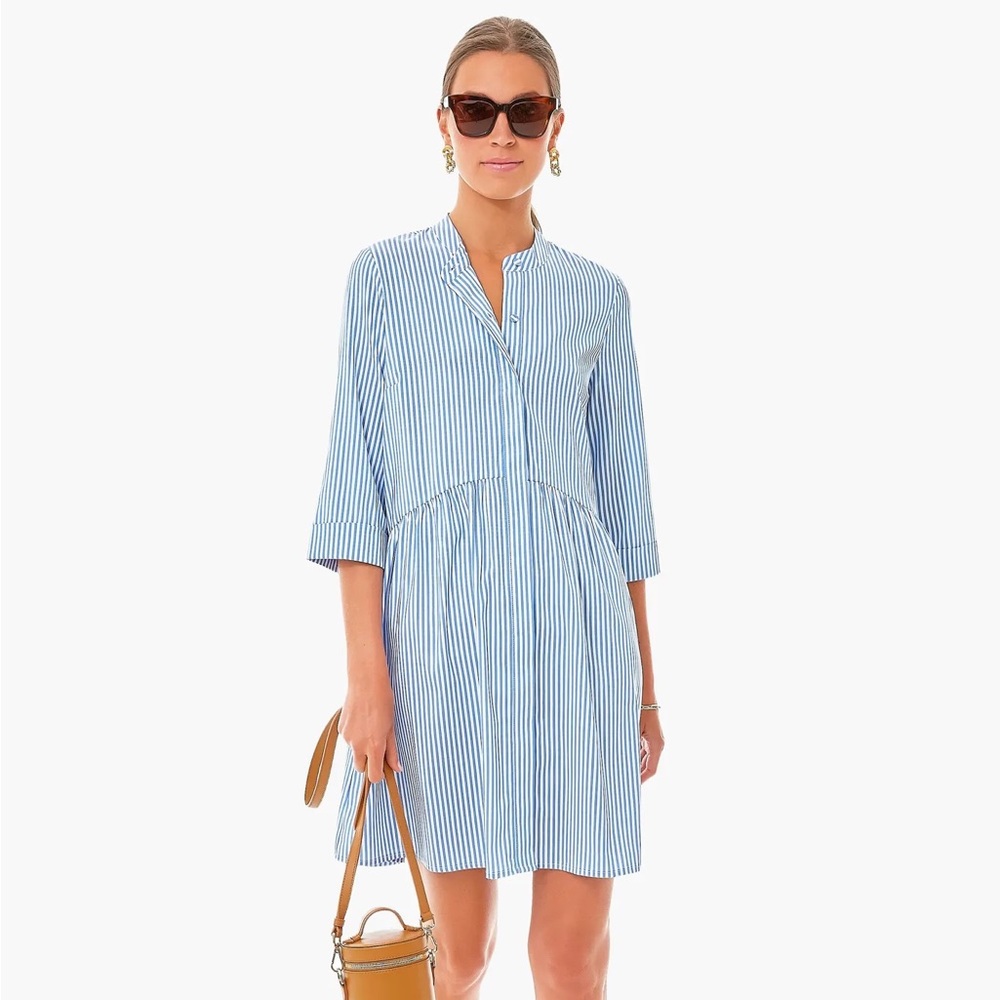 Tuckernuck Blue and White Striped Shirtdress